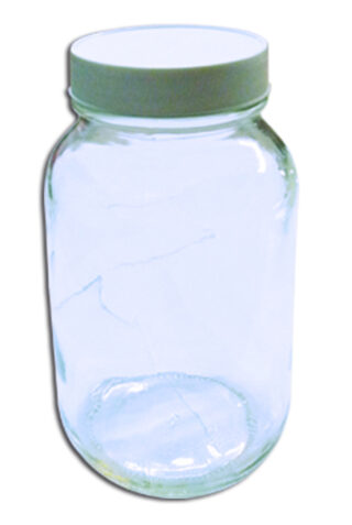 Frasco tarro blanco 250ml tapa plastico 398044